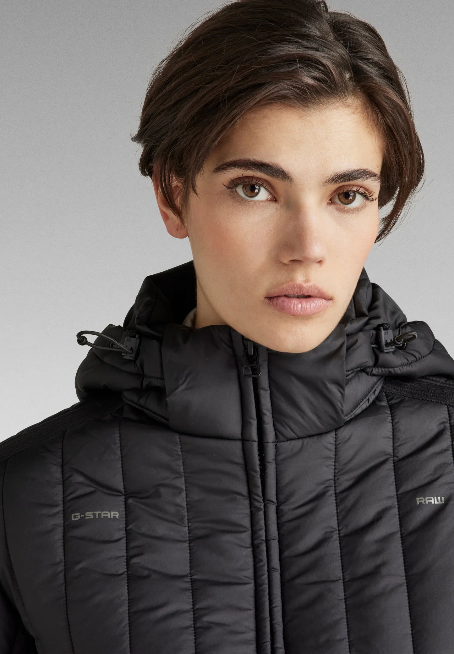 Meefic Vertical Quilted Jacket, Black Women