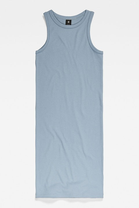 Rib Tank Dress Slim Ash Blue Women