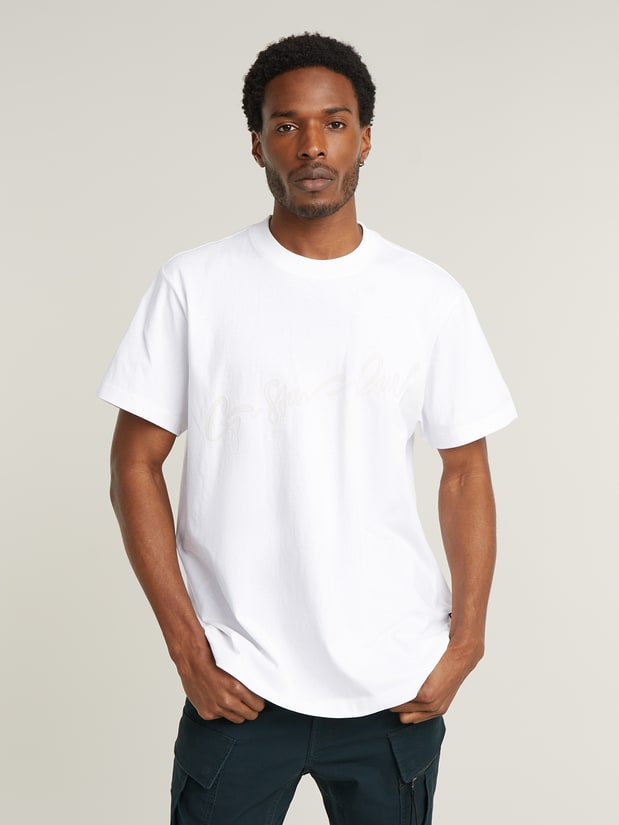 Flock G-Script Loose R T White Men