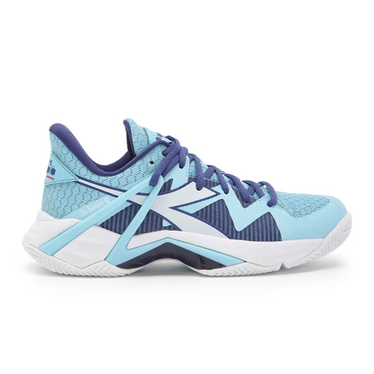 Tennis shoe icon blue on white background