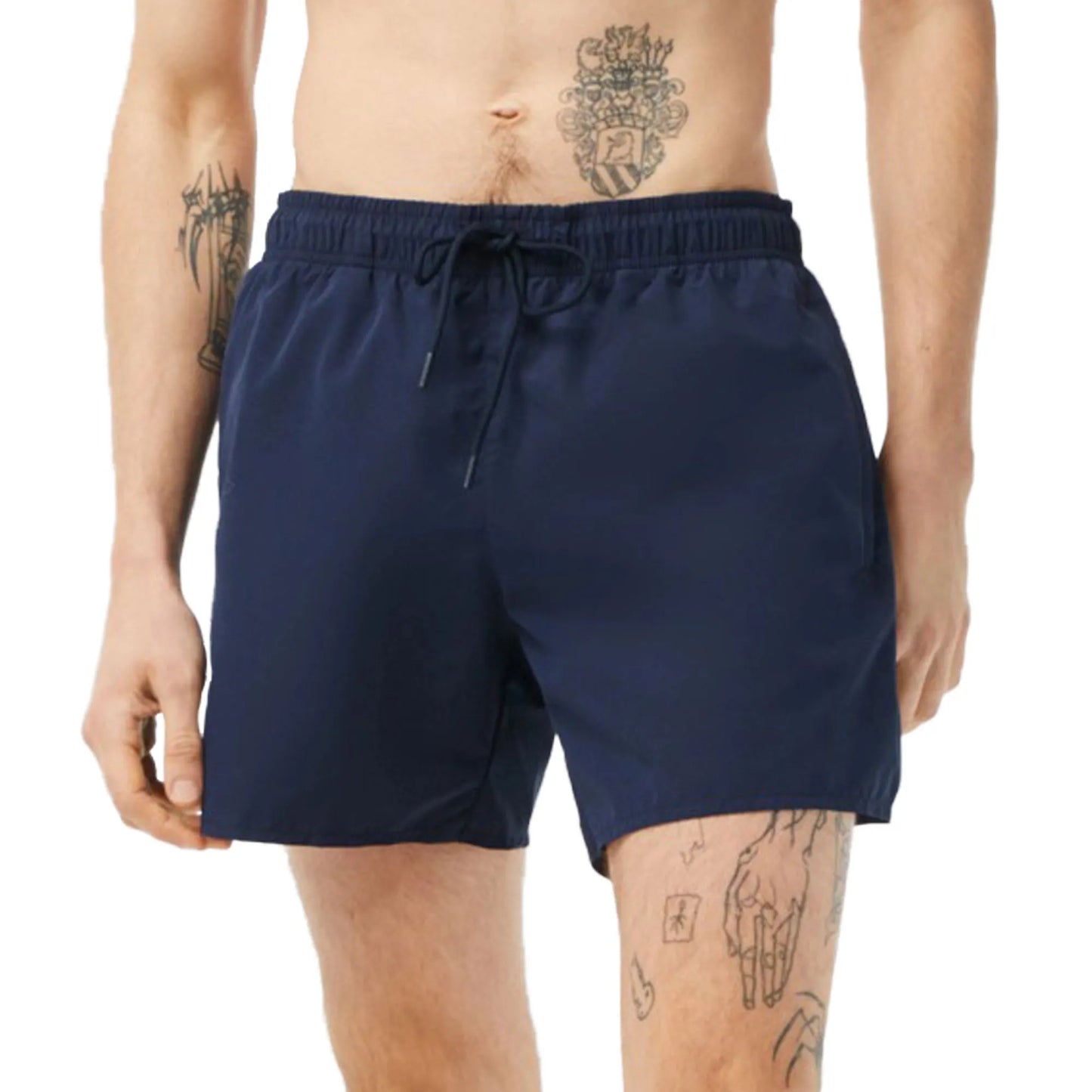 Плувни шорти Lacoste Medium Cut Navy — изглед отпред