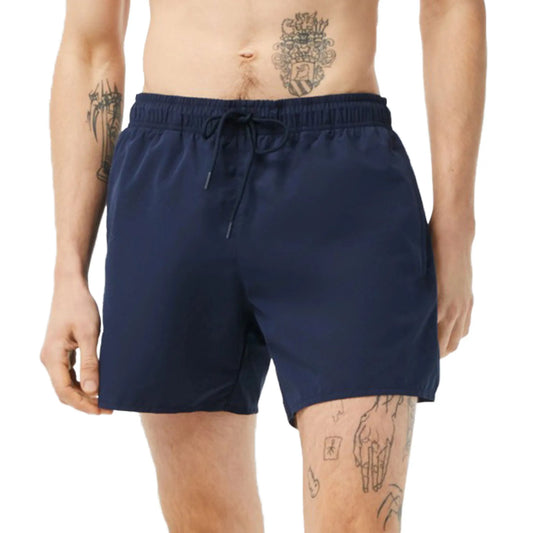 Плувни шорти Lacoste Medium Cut Navy — изглед отпред