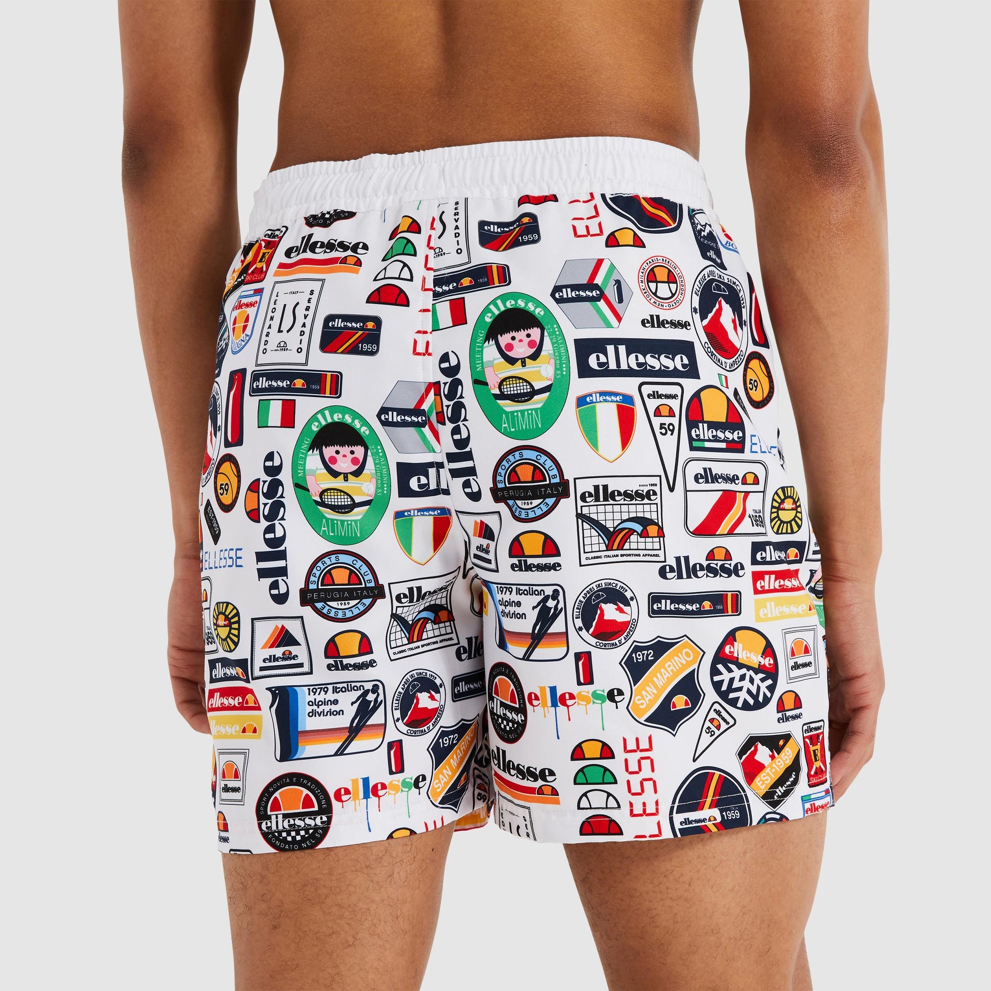 Мъжки бански шорти Ellesse Roulle бели — изглед отзад