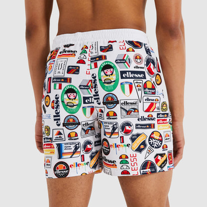 Мъжки бански шорти Ellesse Roulle бели — изглед отзад