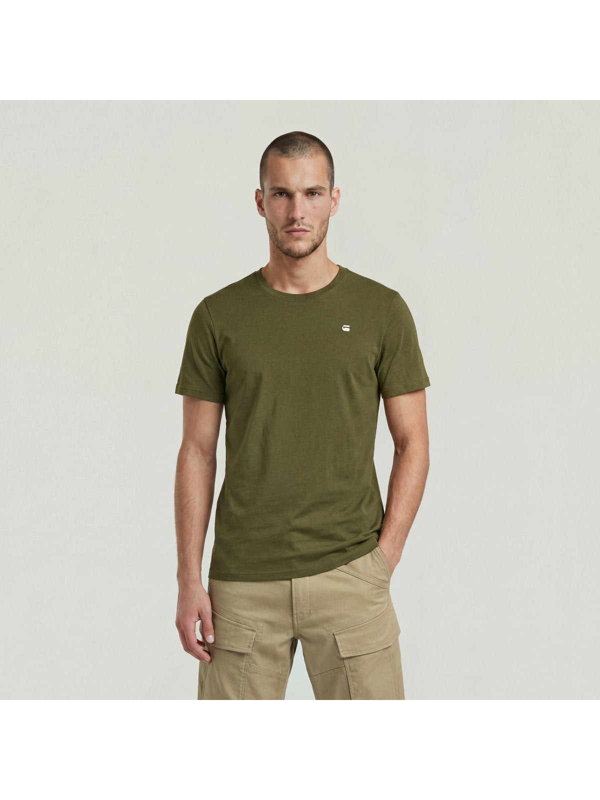 Мъжка тениска Chest Logo Slim в маслиненозелено, G-Star RAW – снимка 3