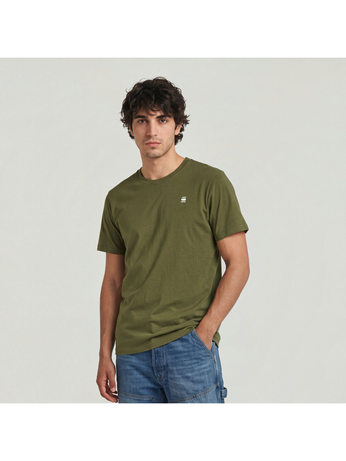 Мъжка тениска GRAW Slim в маслиненозелено, G-Star RAW – снимка 2