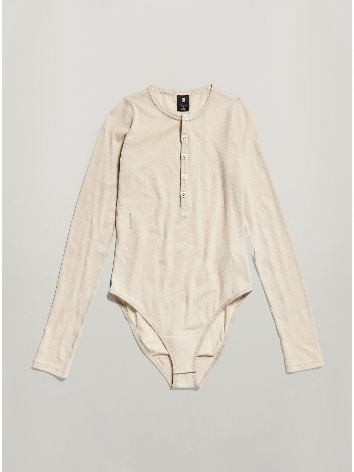 Дамска блуза-боди Henley Slim в бежово, G-Star RAW – снимка 3