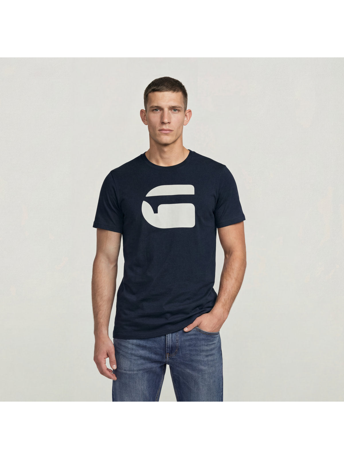 Мъжка тениска Logo Slim в тъмносиньо, G-Star RAW – снимка 2