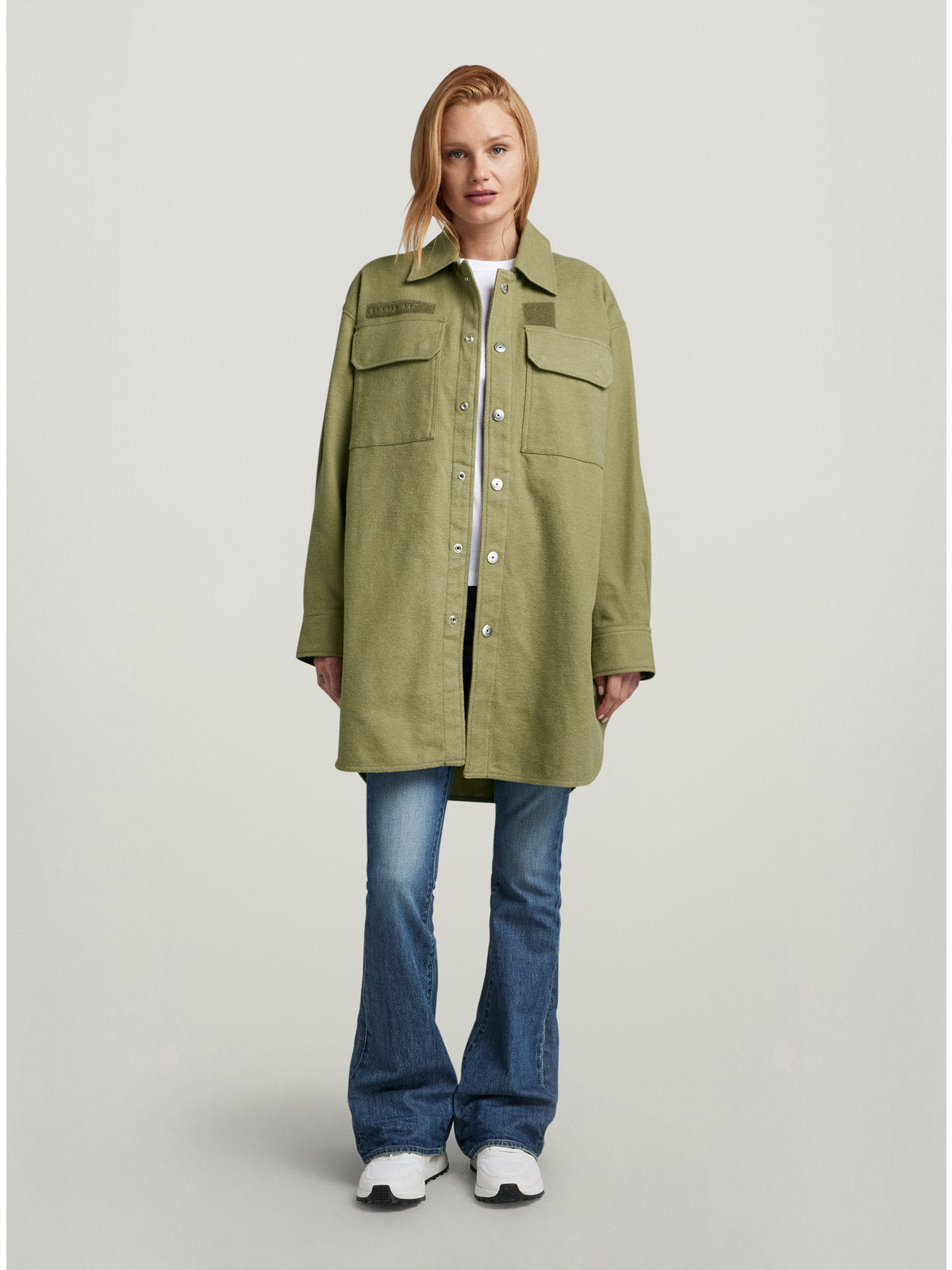 Дамски оувършърт Oversized в маслиненозелено, G-Star RAW – снимка 4