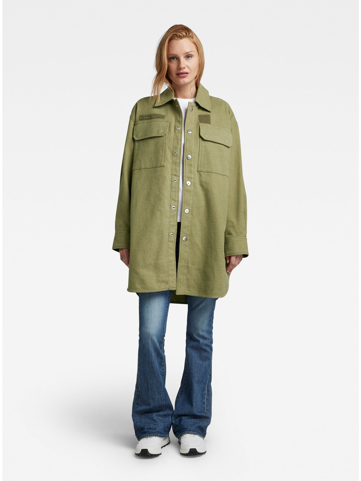 Дамски оувършърт Oversized в маслиненозелено, G-Star RAW – снимка 5