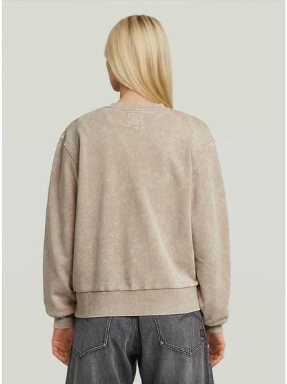 Дамски суитшърт Washed A Line Script в тухленочервено, G-Star RAW – снимка 5