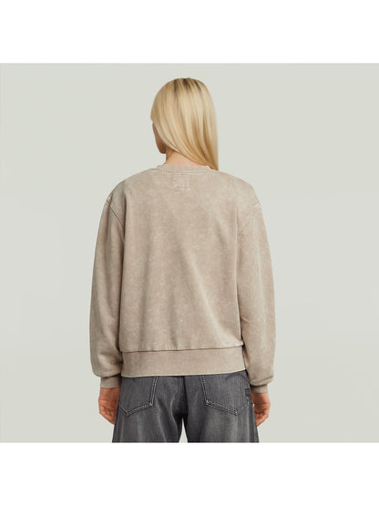 Дамски суитшърт Washed A Line Script в тухленочервено, G-Star RAW – снимка 3