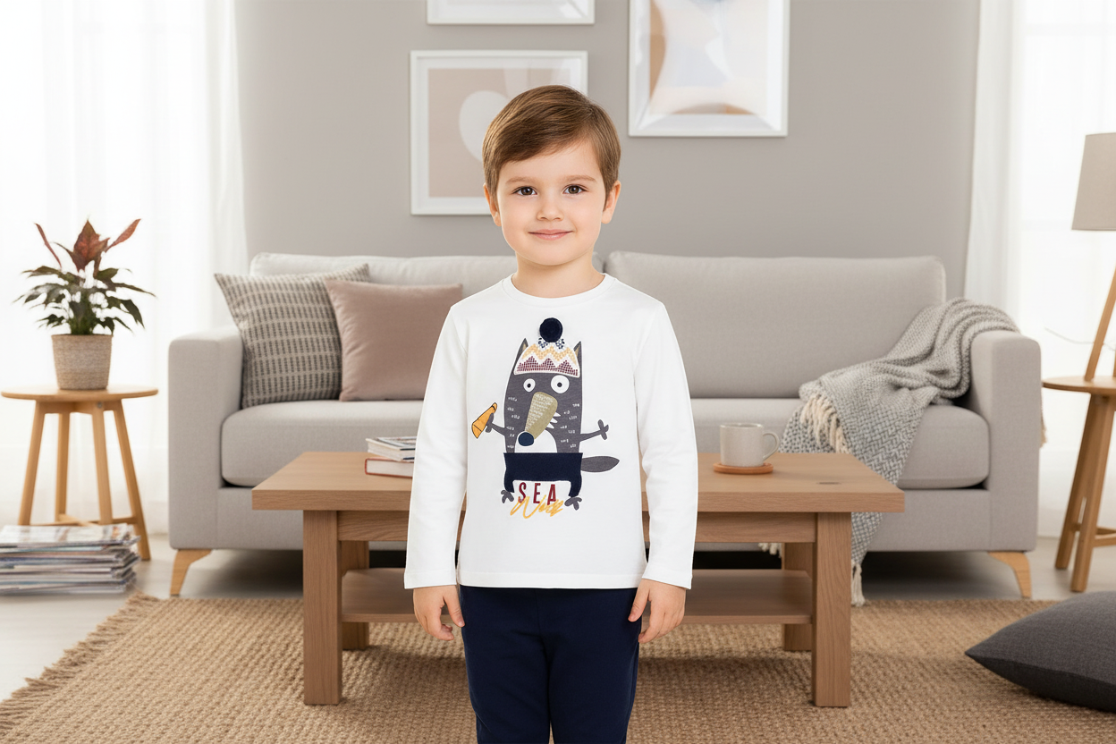 Детска блуза с дълъг ръкав Chicco, Wolf