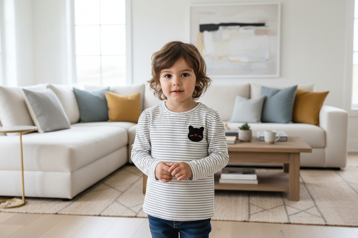 Детска блуза с дълъг ръкав Chicco, Cat